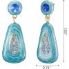 imageSWEETV Vintage 18K Gold Plated Statement Earrings for Women Trendy Antique Enamel Chunky Drop Dangle Earrings Big Crystal Earrings for Fashion Prom Jewelry GiftsLight BlueStyle02