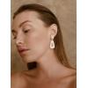 imageSWEETV Vintage 18K Gold Plated Statement Earrings for Women Trendy Antique Enamel Chunky Drop Dangle Earrings Big Crystal Earrings for Fashion Prom Jewelry GiftsWhite