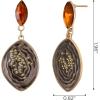 imageSWEETV Vintage 18K Gold Plated Statement Earrings for Women Trendy Antique Enamel Chunky Drop Dangle Earrings Big Crystal Earrings for Fashion Prom Jewelry GiftsBrown