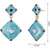 imageSWEETV Vintage 18K Gold Plated Statement Earrings for Women Trendy Antique Enamel Chunky Drop Dangle Earrings Big Crystal Earrings for Fashion Prom Jewelry GiftsLight BlueStyle01