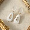 imageSWEETV Vintage 18K Gold Plated Statement Earrings for Women Trendy Antique Enamel Chunky Drop Dangle Earrings Big Crystal Earrings for Fashion Prom Jewelry GiftsWhite