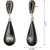 imageSWEETV Vintage 18K Gold Plated Statement Earrings for Women Trendy Antique Enamel Chunky Drop Dangle Earrings Big Crystal Earrings for Fashion Prom Jewelry GiftsBlackStyle02