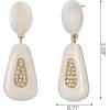 imageSWEETV Vintage 18K Gold Plated Statement Earrings for Women Trendy Antique Enamel Chunky Drop Dangle Earrings Big Crystal Earrings for Fashion Prom Jewelry GiftsWhite