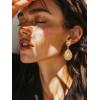 imageSWEETV Vintage 18K Gold Plated Statement Earrings for Women Trendy Antique Enamel Chunky Drop Dangle Earrings Big Crystal Earrings for Fashion Prom Jewelry GiftsChampagne