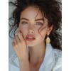 imageSWEETV Vintage 18K Gold Plated Statement Earrings for Women Trendy Antique Enamel Chunky Drop Dangle Earrings Big Crystal Earrings for Fashion Prom Jewelry GiftsChampagne