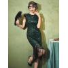 imageSWEETV Womens Flapper Dresses 1920s Great Gatsby Dresses Sequin Fringed Roaring 20s Cocktail DressBlackgreen
