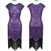 imageSWEETV Womens Flapper Dresses 1920s Great Gatsby Dresses Sequin Fringed Roaring 20s Cocktail DressPurple