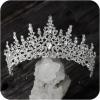 imageSWEETV Crystal Wedding Tiara for Women Royal Queen Crown Headband Rhinestone Princess Hair Accessories for Prom Birthday0Silver