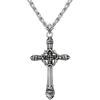 imageSWEETV Designer 925 Sterling Silver Cross Necklace for Men Vintage Chunky Big Cross Pendant with Cuban Chain Amulet Necklace Jewelry Gift for Men A03
