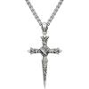 imageSWEETV Designer Oxidized Sterling Silver Cross Necklace for Men Vintage Chunky Big Cross Pendant Amulet Necklace Jewelry Gift for MenA08