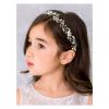 imageSWEETV Flower Girl Headpiece Pearl Silver Wedding Hair Accessories for Girls Flowers Headband Tiara for BirthdaypartySilver