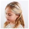 imageSWEETV Flower Girl Headpiece Silver Pearl Girls Headband for Wedding Princess Hair Accessories for Birthday Party First CommunionSilver