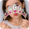 imageSWEETV Princess Tiaras for Little Girls Kids Dressup Crown Headband Birthday Wedding Halloween Cosplay Hair Accessories0ClearGold Rapunzel