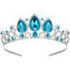 imageSWEETV Princess Tiaras for Little Girls Kids Dressup Crown Headband Birthday Wedding Halloween Cosplay Hair Accessories1BlueSilver Elsa