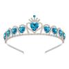 imageSWEETV Red Princess Tiara for Girls Birthday Crown Gift for Kids Crystal Heart Tiara Headband Child Costume Headpiece Dress up Accessories for Cosplay Party HalloweenBlue