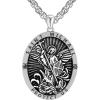 imageSWEETV Saint Archangel Pendant for Men Sterling Silver St MichaelVirgin MarySt JudeSt ChristopherSt BenedictNecklace Patron Saints Medals for Birthdays Traveland other EventsASt Michael Necklace Oval Charm
