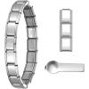 imageSWEETV Stainless Steel 18 Link Polish Italian Charm Bracelet with 1Pcs Starter Brascelet 9Pcs Charms and Opening Tools Classic 9mm Modular Charm Personalized Jewelry GiftSilver
