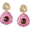 imageSWEETV Vintage 18K Gold Plated Statement Earrings for Women Trendy Antique Enamel Chunky Drop Dangle Earrings Big Crystal Earrings for Fashion Prom Jewelry GiftsPurple