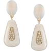 imageSWEETV Vintage 18K Gold Plated Statement Earrings for Women Trendy Antique Enamel Chunky Drop Dangle Earrings Big Crystal Earrings for Fashion Prom Jewelry GiftsWhite