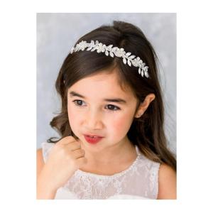 imageSWEETV Hairband Flower Girl Headpiece for Wedding Communion Birthday Party  Pearl Girls Headband with Rhinestones  Girls Headpiece for Special Occasions  One Size  Silver 1Silver 1