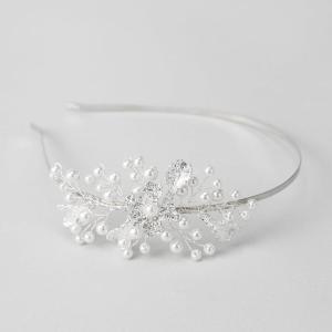 imageSWEETV Hairband for Wedding Flower Girl Headpiece with Glittering Rhinestones Gold One Size for Baby Girl Little Girl First Communion Birthday Party Prom Childrens Day Special OccasionsSilver
