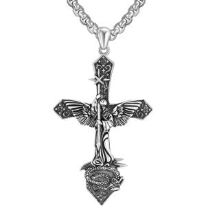 imageSWEETV Saint Archangel Pendant for Men Sterling Silver St MichaelVirgin MarySt JudeSt ChristopherSt BenedictNecklace Patron Saints Medals for Birthdays Traveland other EventsCSt Michael Necklace Cross Charm