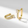 imageSWEETV 14K Gold Plated 925 Sterling Silver Huggie Earrings for Women Gold Small Stud Cuff Earrings Women Cubic Zirconia Womens CZ Jewelry Gift01GoldCZ