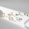 imageSWEETV 14K Gold Plated 925 Sterling Silver Huggie Earrings for Women Gold Small Stud Cuff Earrings Women Cubic Zirconia Womens CZ Jewelry Gift01GoldCZ