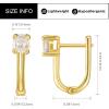 imageSWEETV 14K Gold Plated 925 Sterling Silver Huggie Earrings for Women Gold Small Stud Cuff Earrings Women Cubic Zirconia Womens CZ Jewelry Gift02Gold