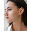 imageSWEETV 14K Gold Plated 925 Sterling Silver Huggie Earrings for Women Gold Small Stud Cuff Earrings Women Cubic Zirconia Womens CZ Jewelry Gift03SilverCZ
