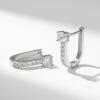 imageSWEETV 14K Gold Plated 925 Sterling Silver Huggie Earrings for Women Gold Small Stud Cuff Earrings Women Cubic Zirconia Womens CZ Jewelry Gift03SilverCZ