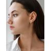 imageSWEETV 14K Gold Plated 925 Sterling Silver Huggie Earrings for Women Gold Small Stud Cuff Earrings Women Cubic Zirconia Womens CZ Jewelry Gift05White