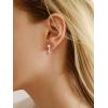 imageSWEETV 14K Gold Plated 925 Sterling Silver Huggie Earrings for Women Gold Small Stud Cuff Earrings Women Cubic Zirconia Womens CZ Jewelry Gift05White