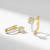 imageSWEETV 14K Gold Plated 925 Sterling Silver Huggie Earrings for Women Gold Small Stud Cuff Earrings Women Cubic Zirconia Womens CZ Jewelry Gift05White