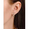 imageSWEETV 14K Gold Plated 925 Sterling Silver Post UShaped Square Hoop Earrings Rectangle Gold Hoop Earrings for Women Girls Cubic Zirconia01 Siver