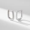 imageSWEETV 14K Gold Plated 925 Sterling Silver Post UShaped Square Hoop Earrings Rectangle Gold Hoop Earrings for Women Girls Cubic Zirconia01 Siver