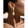 imageSWEETV 14K Gold Plated Statement Drop Dangle Earrings for Women Stunning Teardrop Waterdrop Leverback Womens Earrings Jewelry Gift 925 Sterling Silver Hypoallergenic07 Gold