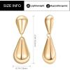 imageSWEETV 14K Gold Plated Statement Drop Dangle Earrings for Women Stunning Teardrop Waterdrop Leverback Womens Earrings Jewelry Gift 925 Sterling Silver Hypoallergenic07 Gold