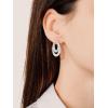 imageSWEETV 14K Gold Plated Triple Illusion Huggie Hoop Earrings for Women Small Twisted Cartilage Huggie Hoop Earrings Gold Trendy Stud Earrings Jewelry02 Silver