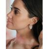 imageSWEETV 14K Gold Plated Triple Illusion Huggie Hoop Earrings for Women Small Twisted Cartilage Huggie Hoop Earrings Gold Trendy Stud Earrings Jewelry02 Silver