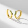 imageSWEETV 14K Gold Plated Twisted Hoop Earrings for Women Girls 925 Sterling Silver Post Cubic Zirconia Huggie Small Gold HoopCZ Stud Cuff Earring01 Emerald
