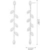 imageSWEETV Crystal Wedding Earrings for Brides Bridesmaid Bridal Earrings for Wedding Fancy Cubic Zirconia Rhinestone Dangling Earrings for Women Prom Party Jewelry Gifts SilverGold PlatedSilverPearl Earrings