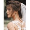 imageSWEETV Crystal Wedding Earrings for Brides Bridesmaid Bridal Earrings for Wedding Fancy Cubic Zirconia Rhinestone Dangling Earrings for Women Prom Party Jewelry Gifts SilverGold PlatedGoldLeaf 01