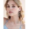 imageSWEETV Crystal Wedding Earrings for Brides Bridesmaid Bridal Earrings for Wedding Fancy Cubic Zirconia Rhinestone Dangling Earrings for Women Prom Party Jewelry Gifts SilverGold PlatedSilverLeaf 02