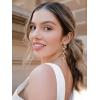 imageSWEETV Crystal Wedding Earrings for Brides Bridesmaid Bridal Earrings for Wedding Fancy Cubic Zirconia Rhinestone Dangling Earrings for Women Prom Party Jewelry Gifts SilverGold PlatedGoldPearl