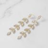 imageSWEETV Crystal Wedding Earrings for Brides Bridesmaid Bridal Earrings for Wedding Fancy Cubic Zirconia Rhinestone Dangling Earrings for Women Prom Party Jewelry Gifts SilverGold PlatedGoldLeaf 03