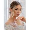 imageSWEETV Crystal Wedding Earrings for Brides Bridesmaid Bridal Earrings for Wedding Fancy Cubic Zirconia Rhinestone Dangling Earrings for Women Prom Party Jewelry Gifts SilverGold PlatedGoldOlive Leaf