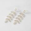imageSWEETV Crystal Wedding Earrings for Brides Bridesmaid Bridal Earrings for Wedding Fancy Cubic Zirconia Rhinestone Dangling Earrings for Women Prom Party Jewelry Gifts SilverGold PlatedGoldLeaf 01