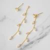 imageSWEETV Crystal Wedding Earrings for Brides Bridesmaid Bridal Earrings for Wedding Fancy Cubic Zirconia Rhinestone Dangling Earrings for Women Prom Party Jewelry Gifts SilverGold PlatedGoldOlive Leaf