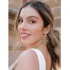 imageSWEETV Crystal Wedding Earrings for Brides Bridesmaid Bridal Earrings for Wedding Fancy Cubic Zirconia Rhinestone Dangling Earrings for Women Prom Party Jewelry Gifts SilverGold PlatedGoldLeaf 01